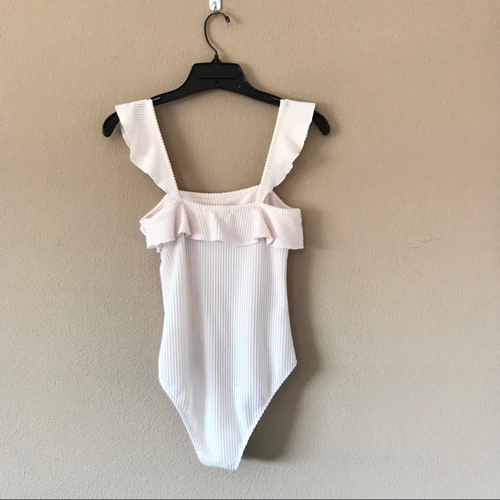 White Ruffled Bodysuit - Picture 4 of 5